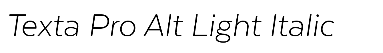 Texta Pro Alt Light Italic